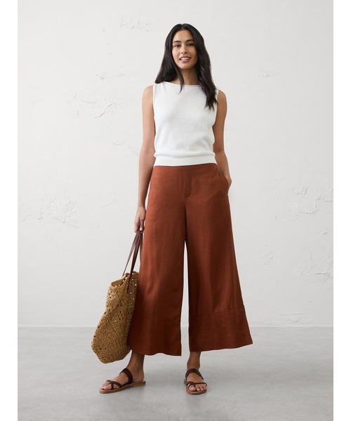 BANANA REPUBLIC FACTORY STORE(バナナリパブリック ファクトリーストア)の「BANANA REPUBLIC FACTORY STORE ハイライズ リネンブレンド ワイドレッグ クロップド プルオンパンツ(その他パンツ・レディース・ホワイト系その他/ブラウン/グリーン/ホワイト/ブルー・S/XS/L/M)」の6枚目の写真
