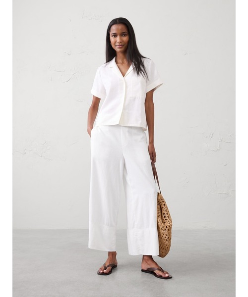 BANANA REPUBLIC FACTORY STORE(バナナリパブリック ファクトリーストア)の「BANANA REPUBLIC FACTORY STORE ハイライズ リネンブレンド ワイドレッグ クロップド プルオンパンツ(その他パンツ・レディース・ホワイト系その他/ブラウン/グリーン/ホワイト/ブルー・S/XS/L/M)」の11枚目の写真