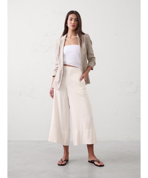 BANANA REPUBLIC FACTORY STORE(バナナリパブリック ファクトリーストア)の「BANANA REPUBLIC FACTORY STORE ハイライズ リネンブレンド ワイドレッグ クロップド プルオンパンツ(その他パンツ・レディース・ホワイト系その他/ブラウン/グリーン/ホワイト/ブルー・S/XS/L/M)」の7枚目の写真
