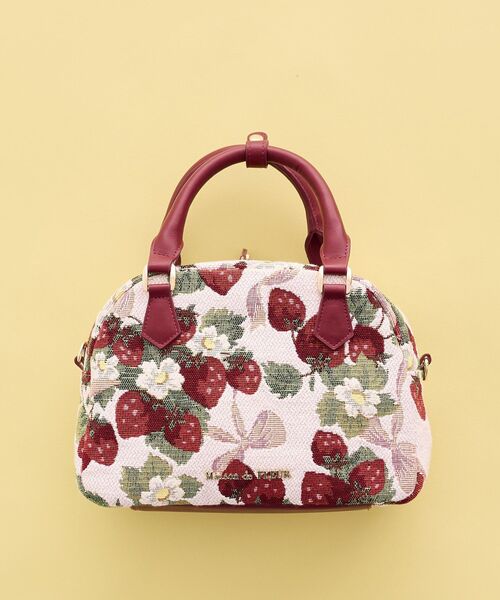 メゾンドフルール　いちごゴブラン　2wayボストンバッグ　ショルダーバッグ Maison de FLEUR（メゾンドフルール）の「いちごゴブラン2Wayボストン
