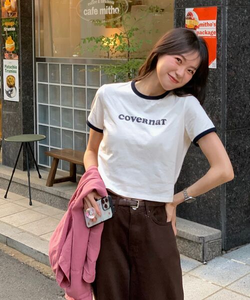 COVERNAT WOMAN(カバーナットウーマン)の「ウーマンクロップクーパーロゴリンガーTシャツアイボリー(Tシャツ/カットソー・レディース・その他・WS/WM)」の6枚目の写真