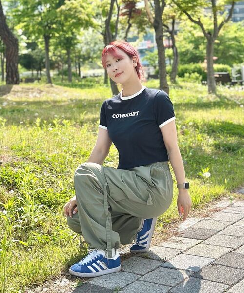 COVERNAT WOMAN(カバーナットウーマン)の「ウーマンクロップクーパーロゴリンガーTシャツアイボリー(Tシャツ/カットソー・レディース・その他・WS/WM)」の4枚目の写真