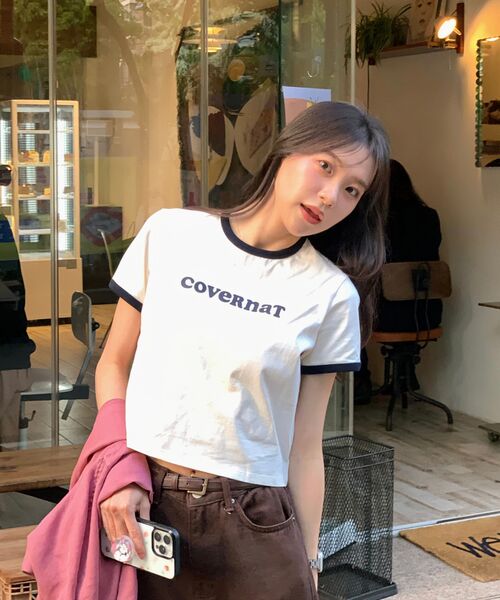 COVERNAT WOMAN(カバーナットウーマン)の「ウーマンクロップクーパーロゴリンガーTシャツアイボリー(Tシャツ/カットソー・レディース・その他・WS/WM)」の3枚目の写真