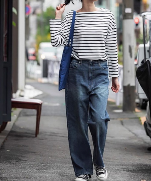 SallyLunn（サリーラン）の「ボートネックボーダーカットソー（Tシャツ/カットソー・レディース・ネイビー/ホワイト/ブルー/ブラック・LARGE/MEDIUM）」の6枚目の写真