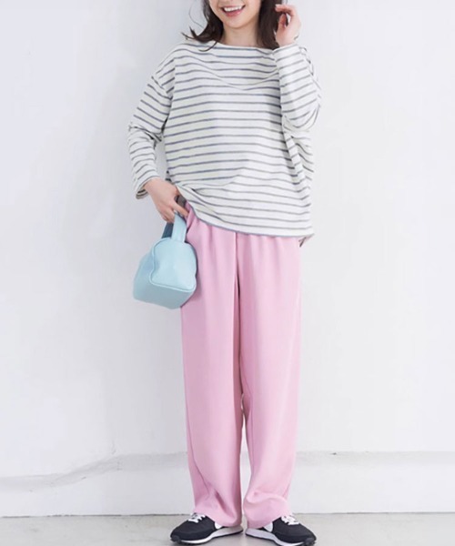 SallyLunn（サリーラン）の「ボートネックボーダーカットソー（Tシャツ/カットソー・レディース・ネイビー/ホワイト/ブルー/ブラック・LARGE/MEDIUM）」の14枚目の写真