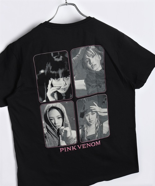 ROCK-OFF(ロックオフ)の「ROCKOFF オーバーサイズ ブラックピンク / BLACK PINK グラフィック 半袖Tシャツ フォトプリント ロゴT K-POP 韓国ファッション(Tシャツ/カットソー・メンズ・ホワイト/ブラック/ブラック系その他2/ブラック系その他・M/L/XL)」の4枚目の写真