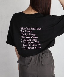 ROCKOFF オーバーサイズ ブラックピンク / BLACK PINK グラフィック 半袖Tシャツ フォトプリント ロゴT K-POP 韓国ファッション