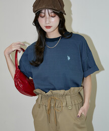 U.S. POLO ASSN. × PUBLUX/ユーエスポロアッスン 別注 ワンポイント 刺繍 ボーダー Tシャツ 限定展開