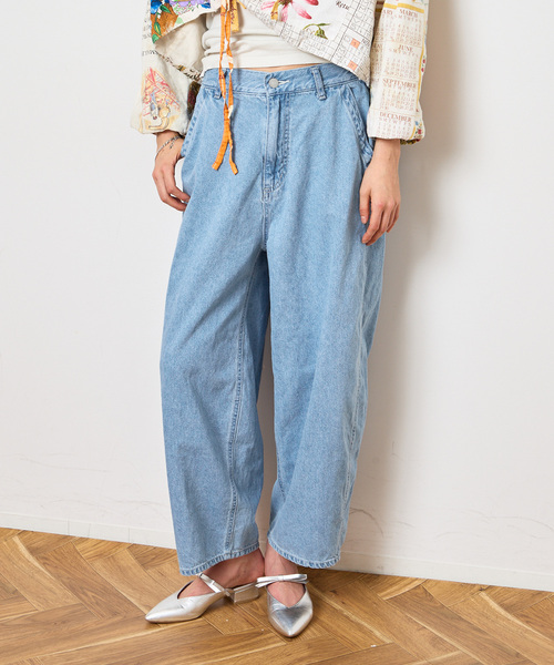 Bonum(ボナム)の「ライトデニムバレルデニムパンツ(デニムパンツ・レディース・コバルトブルー・LARGE/MEDIUM)」の1枚目の写真