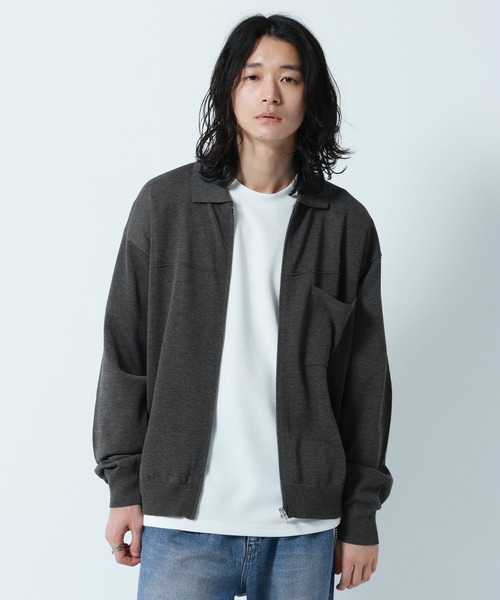 RAGEBLUE（レイジブルー）の「High-Spec Zip knit Shirt/透かしジップニットシャツカーデ（シャツ/ブラウス・メンズ・ブルー/グレー/ライトグレー/イエロー・LARGE/MEDIUM/SMALL）」の17枚目の写真