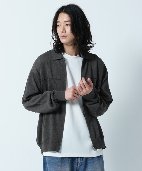 RAGEBLUE（レイジブルー）の「High-Spec Zip knit Shirt/透かしジップニットシャツカーデ（シャツ/ブラウス・メンズ・ブルー/グレー/ライトグレー/イエロー・LARGE/MEDIUM/SMALL）」の18枚目の写真