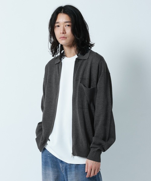 RAGEBLUE（レイジブルー）の「High-Spec Zip knit Shirt/透かしジップニットシャツカーデ（シャツ/ブラウス・メンズ・ブルー/グレー/ライトグレー/イエロー・LARGE/MEDIUM/SMALL）」の19枚目の写真