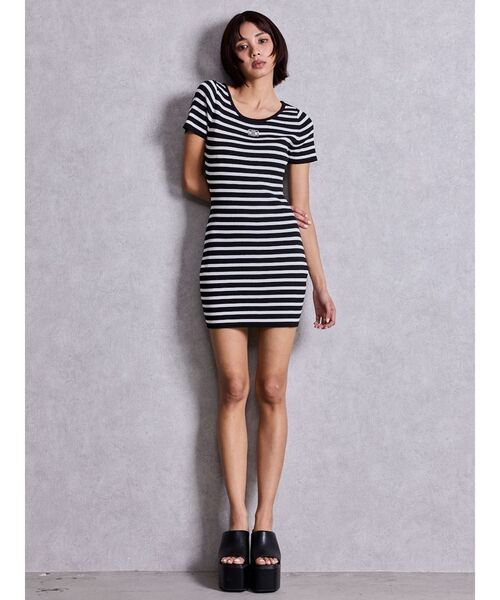 GYDA（ジェイダ）の「Symmetry GYDAプレートハーフスリーブニットワンピース（ワンピース・レディース・ブラック/ピンク/シルバー/その他1・FREE）」の10枚目の写真