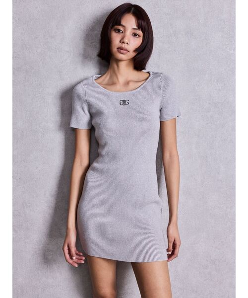 GYDA（ジェイダ）の「Symmetry GYDAプレートハーフスリーブニットワンピース（ワンピース・レディース・ブラック/ピンク/シルバー/その他1・FREE）」の14枚目の写真