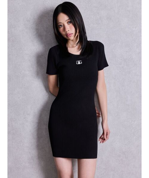GYDA（ジェイダ）の「Symmetry GYDAプレートハーフスリーブニットワンピース（ワンピース・レディース・ブラック/ピンク/シルバー/その他1・FREE）」の20枚目の写真