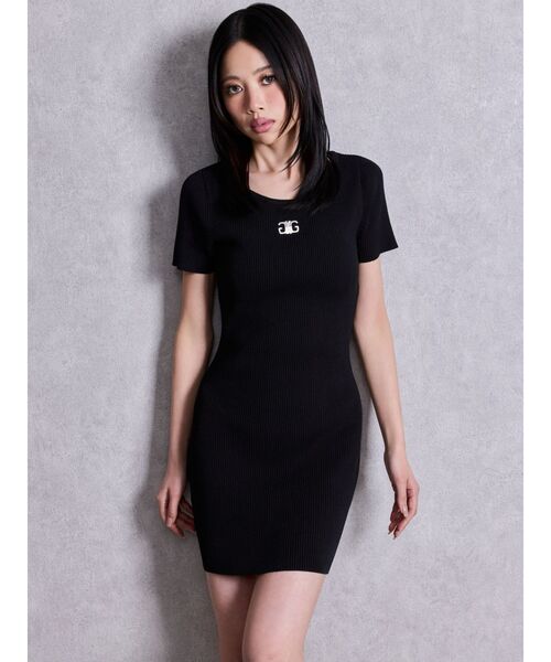 GYDA（ジェイダ）の「Symmetry GYDAプレートハーフスリーブニットワンピース（ワンピース・レディース・ブラック/ピンク/シルバー/その他1・FREE）」の21枚目の写真