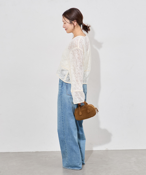 JOURNAL STANDARD（ジャーナルスタンダード）の「フラワーメッシュカーディガン（カーディガン/ボレロ・レディース・ブラック/アイボリー・FREE）」の14枚目の写真