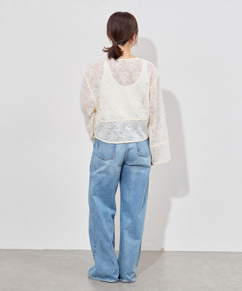 JOURNAL STANDARD（ジャーナルスタンダード）の「フラワーメッシュカーディガン（カーディガン/ボレロ・レディース・ブラック/アイボリー・FREE）」の15枚目の写真