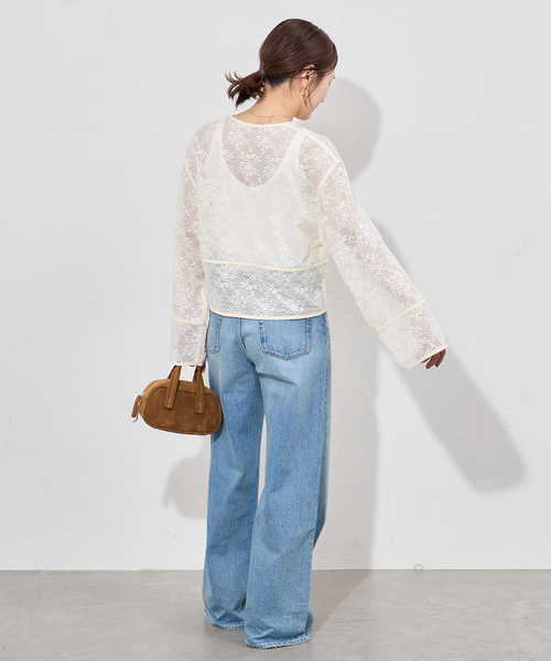 JOURNAL STANDARD（ジャーナルスタンダード）の「フラワーメッシュカーディガン（カーディガン/ボレロ・レディース・ブラック/アイボリー・FREE）」の16枚目の写真