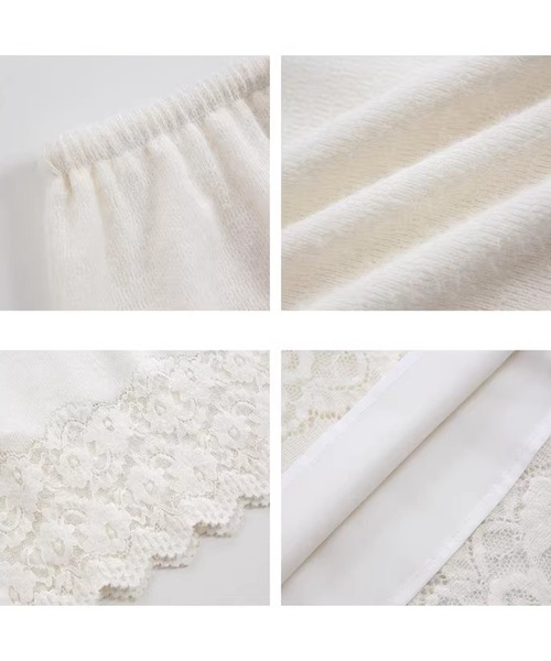 Fano Studios（ファノ ストゥディオズ）の「レースディテール ミドル丈 ニットスカート FX26B103【Fano Studios】【2026SS】（スカート・レディース・ホワイト・L/M/S）」の3枚目の写真