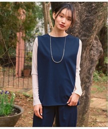 Park Slope NEWYORKER | 【接触冷感・ドライタッチ・セットアップ可】タックスリーブブラウス(Tシャツ/カットソー)