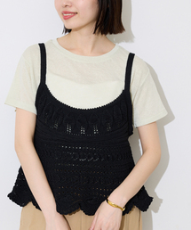 SLOBE IENA | レース柄Aラインニット(ニット/セーター)