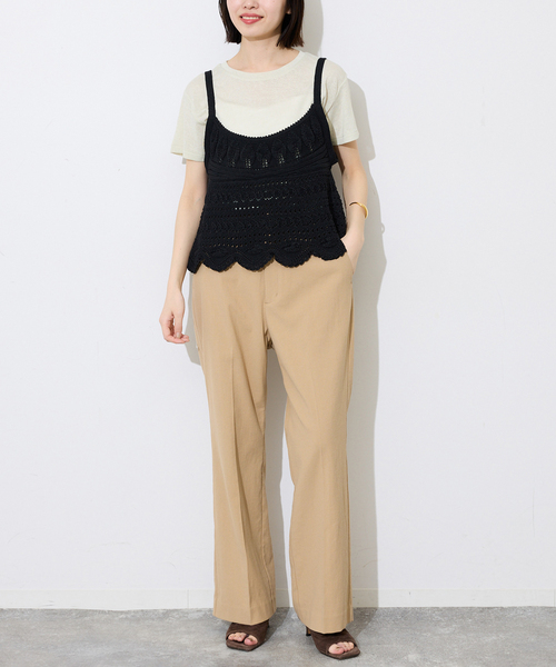 SLOBE IENA（スローブイエナ）の「レース柄Aラインニット（ニット/セーター・レディース・ブラック/ブルー・FREE）」の4枚目の写真