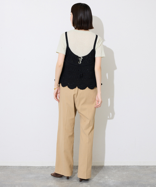 SLOBE IENA（スローブイエナ）の「レース柄Aラインニット（ニット/セーター・レディース・ブラック/ブルー・FREE）」の6枚目の写真