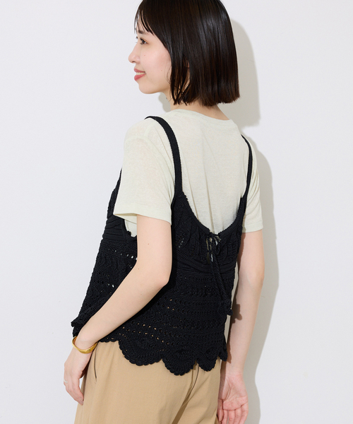 SLOBE IENA（スローブイエナ）の「レース柄Aラインニット（ニット/セーター・レディース・ブラック/ブルー・FREE）」の11枚目の写真