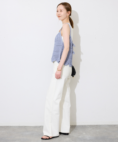 SLOBE IENA（スローブイエナ）の「レース柄Aラインニット（ニット/セーター・レディース・ブラック/ブルー・FREE）」の13枚目の写真