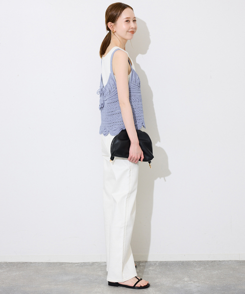 SLOBE IENA（スローブイエナ）の「レース柄Aラインニット（ニット/セーター・レディース・ブラック/ブルー・FREE）」の14枚目の写真