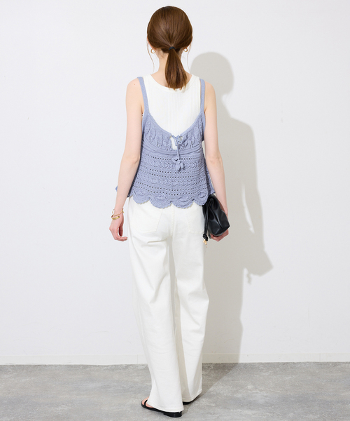 SLOBE IENA（スローブイエナ）の「レース柄Aラインニット（ニット/セーター・レディース・ブラック/ブルー・FREE）」の15枚目の写真