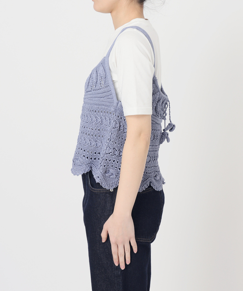 SLOBE IENA（スローブイエナ）の「レース柄Aラインニット（ニット/セーター・レディース・ブラック/ブルー・FREE）」の20枚目の写真