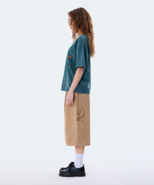 GHOST REPUBLIC(ゴーストリパブリック)の「レザーパッチポケットピグメントクロップ半袖Tシャツ4Color GT-380(Tシャツ/カットソー・メンズ・アイボリー/グリーン/ブラウン/チャコールグレー・MEDIUM/LARGE/X-LARGE)」の20枚目の写真