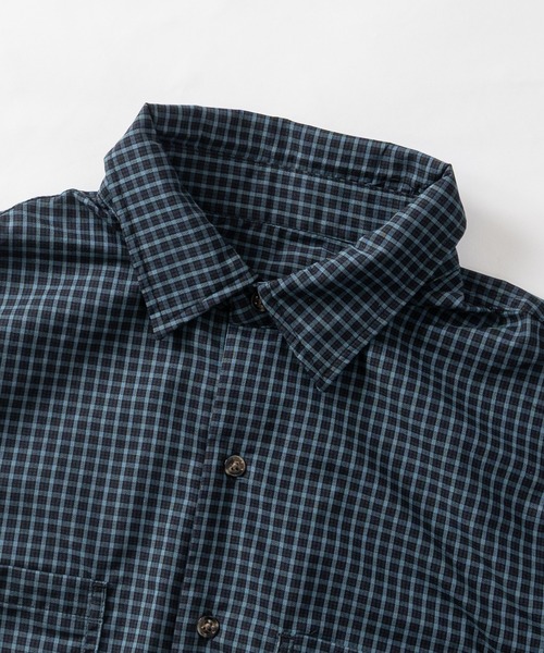 JOHN'S CLOSET（ジョンズクローゼット）の「【31】先染めチェック ショートレンス ハーフスリーブシャツ/ショート丈（シャツ/ブラウス・メンズ・チャコールグレー/ネイビー/ホワイト・MEDIUM/LARGE）」の7枚目の写真