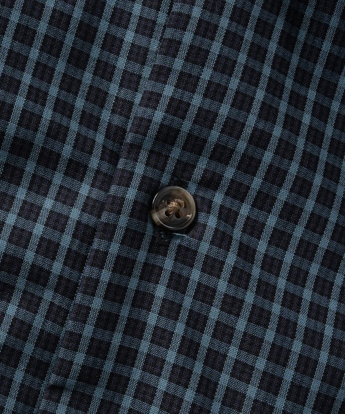 JOHN'S CLOSET（ジョンズクローゼット）の「【31】先染めチェック ショートレンス ハーフスリーブシャツ/ショート丈（シャツ/ブラウス・メンズ・チャコールグレー/ネイビー/ホワイト・MEDIUM/LARGE）」の8枚目の写真
