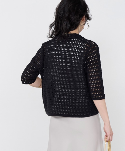 Traditional Weatherwear（トラディショナルウェザーウェア）の「【Traditional Weatherwear】ニットレースカーディガン（ニット/セーター・レディース・ブラック/アイボリー・S）」の11枚目の写真