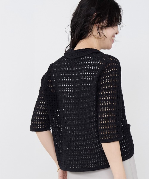Traditional Weatherwear（トラディショナルウェザーウェア）の「【Traditional Weatherwear】ニットレースカーディガン（ニット/セーター・レディース・ブラック/アイボリー・S）」の12枚目の写真