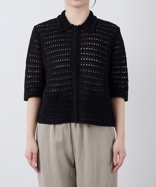 Traditional Weatherwear（トラディショナルウェザーウェア）の「【Traditional Weatherwear】ニットレースカーディガン（ニット/セーター・レディース・ブラック/アイボリー・S）」の19枚目の写真