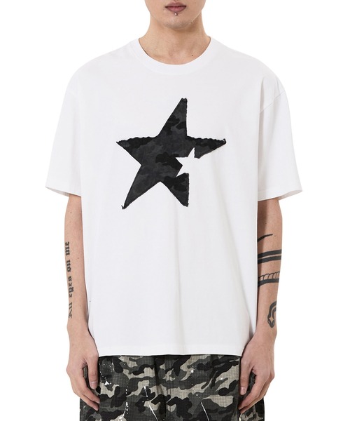 OY(オーワイ)の「『OY/オーワイ』CAMO STAR PATCH TEE /カモスターパッチTシャツ(Tシャツ/カットソー・メンズ・ホワイト/ブラック・M/L)」の16枚目の写真