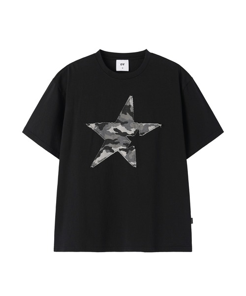 OY(オーワイ)の「『OY/オーワイ』CAMO STAR PATCH TEE /カモスターパッチTシャツ(Tシャツ/カットソー・メンズ・ホワイト/ブラック・M/L)」の5枚目の写真