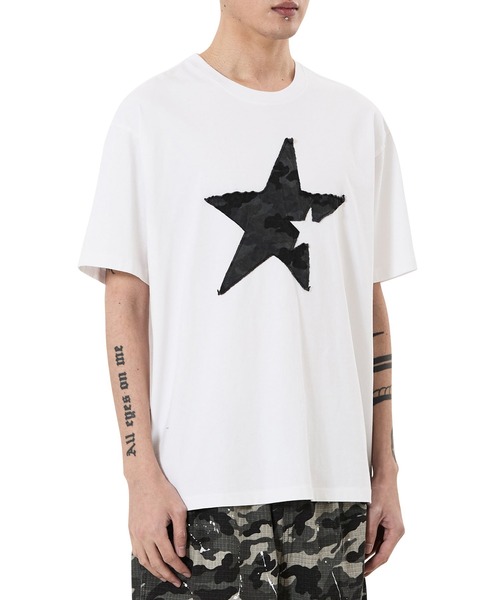 OY(オーワイ)の「『OY/オーワイ』CAMO STAR PATCH TEE /カモスターパッチTシャツ(Tシャツ/カットソー・メンズ・ホワイト/ブラック・M/L)」の17枚目の写真
