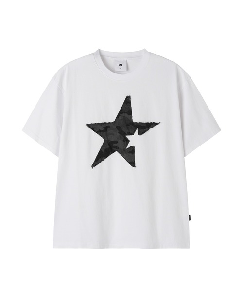 OY(オーワイ)の「『OY/オーワイ』CAMO STAR PATCH TEE /カモスターパッチTシャツ(Tシャツ/カットソー・メンズ・ホワイト/ブラック・M/L)」の7枚目の写真
