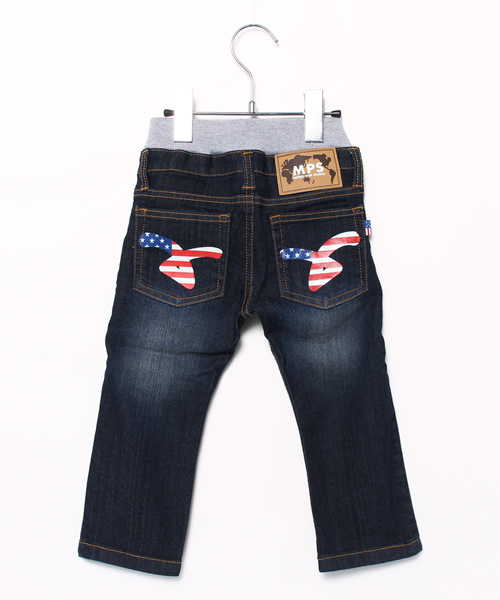 Right-on（ライトオン）の「【MPS】デニムワールドペンキストレート（デニムパンツ・キッズ・ダークインディゴブルー・140/110/130/90/100/120）」の8枚目の写真