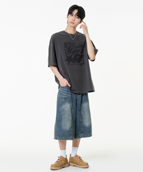 MOZMOZ(モズモズ)の「スタライトピグメントオーバーサイズ半袖Tシャツチャコール(Tシャツ/カットソー・レディース・その他・M/XL/XXL)」の3枚目の写真