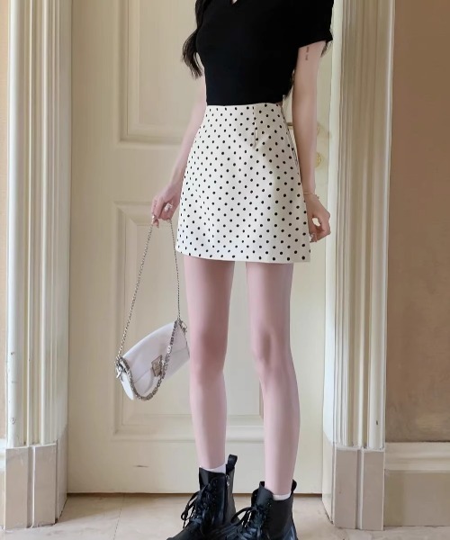 SHEPP（シープ）の「ドット柄Aラインミニスカート（スカート・レディース・ホワイト/ブラック・M/L）」の16枚目の写真