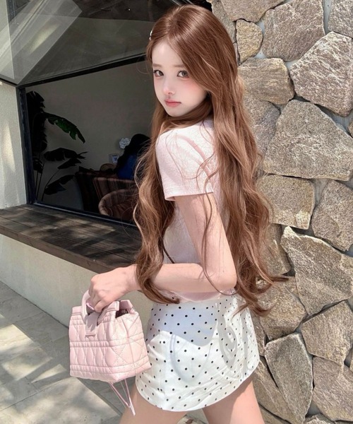 SHEPP（シープ）の「ドット柄Aラインミニスカート（スカート・レディース・ホワイト/ブラック・M/L）」の4枚目の写真