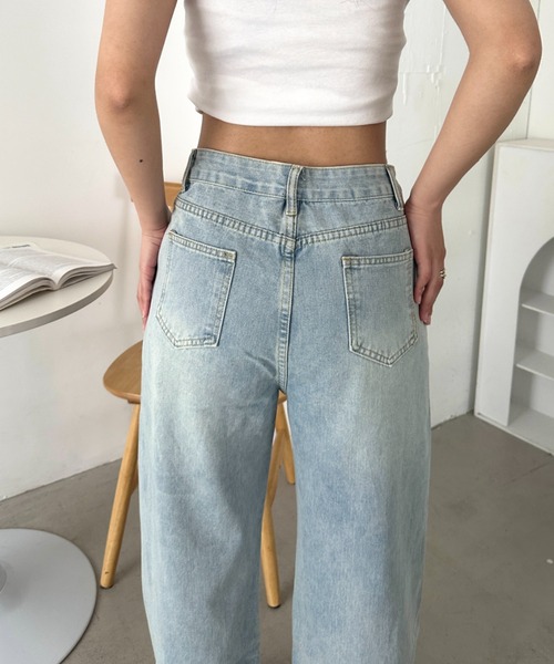 CLEA(クレア)の「レイヤード風レースデニムパンツ(デニムパンツ・レディース・ライトブルー・M/S)」の10枚目の写真
