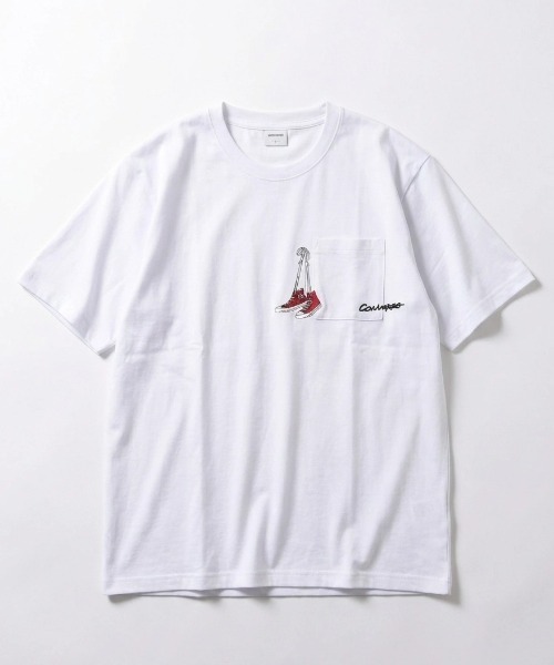 CONVERSE（コンバース）の「2026SS CONVERSE/コンバース 吸水速乾 UVカット ワンポイント シューズ刺繍  ポケット付Tシャツ レディース メンズ（Tシャツ/カットソー・レディース・ホワイト/ホワイト系その他2/ブラック系その他/ブラック系その他2/ブラック/ブルー系その他/スミクロ/ホワイト系その他/ライトグレー・M/L/LL）」の11枚目の写真