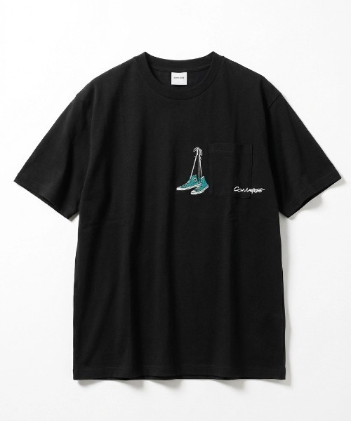 CONVERSE（コンバース）の「2026SS CONVERSE/コンバース 吸水速乾 UVカット ワンポイント シューズ刺繍  ポケット付Tシャツ レディース メンズ（Tシャツ/カットソー・レディース・ホワイト/ホワイト系その他2/ブラック系その他/ブラック系その他2/ブラック/ブルー系その他/スミクロ/ホワイト系その他/ライトグレー・M/L/LL）」の17枚目の写真